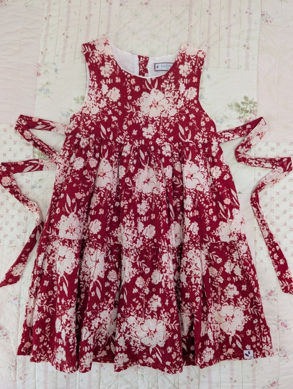 SweetHoney Red and White Floral Dress